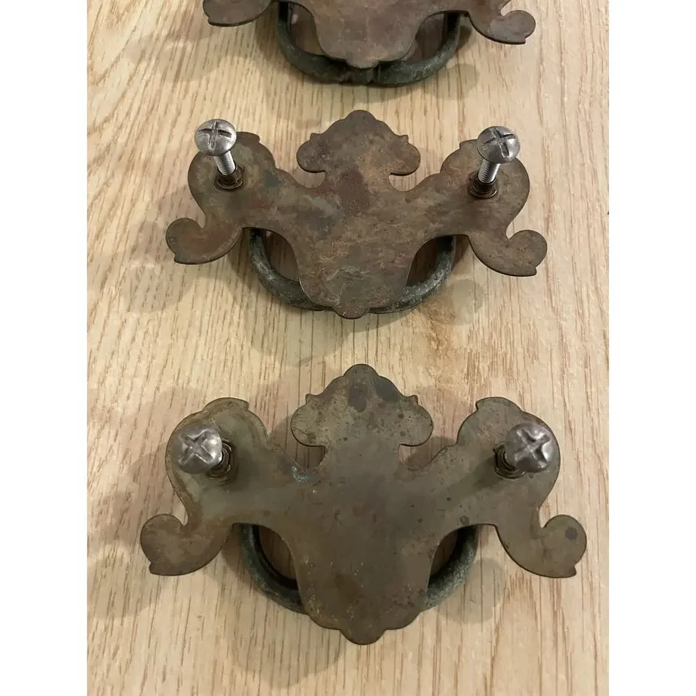 (QTY 4) VTG 2.5” Ethan Allen Heirloom Colonial Manor Brass Handle Drawer Pull